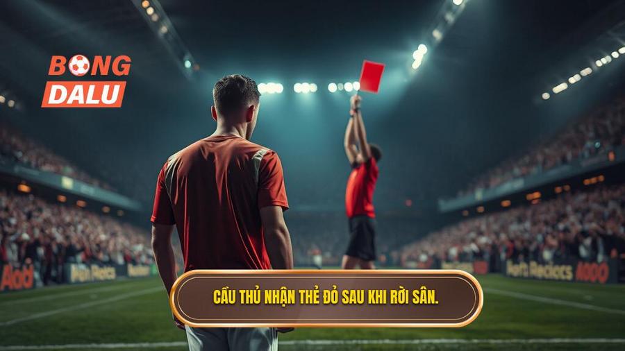 2. Cầu thủ nhận thẻ đỏ sau khi rời sân.