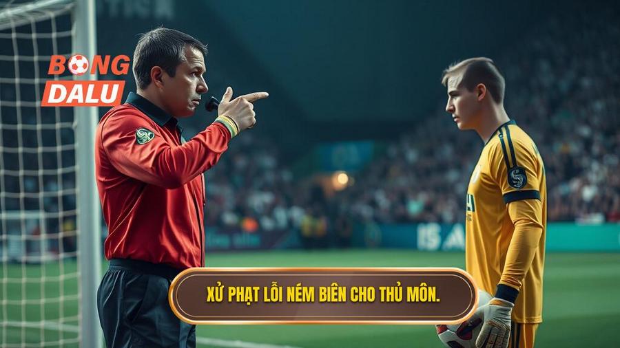 2. Xử phạt lỗi ném biên cho thủ môn.