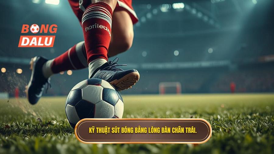 1. Kỹ thuật sút bóng bằng lòng bàn chân trái.